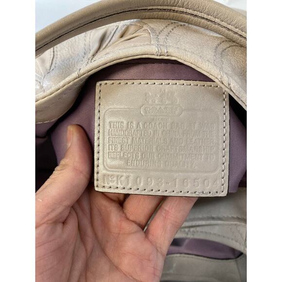 COACH 16504 LARGE SIGNATURE PRINT BONE COLOR SHOULDER BAG - Picture 13 of 16